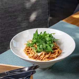 Spaghetti z rukolą